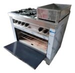 Cocina Industrial en Acero Inoxidable CORBELLI CF100 4 Hornallas + Baño Maria